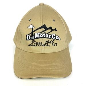 Vintage Dee Motor Co Hat Anaconda MT Beige Adjustable Strapback Cap